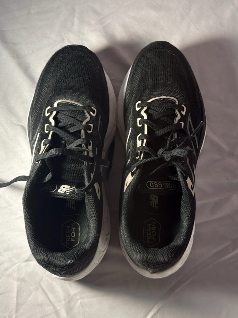 New Balance Men's Black and White Fresh Foam Sneakers